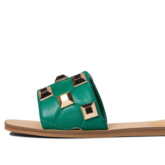 Marc Fisher Green Gold Stud Slide Sandals 8 BRAND NEW - Picture 6 of 8